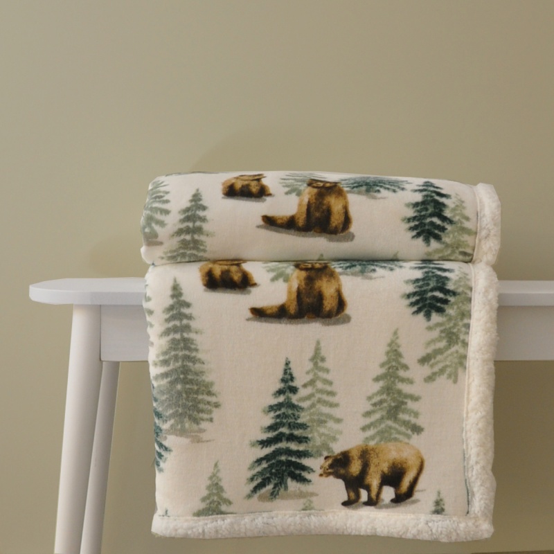 Dreams & Drapes Bear Walks Throw - Natural