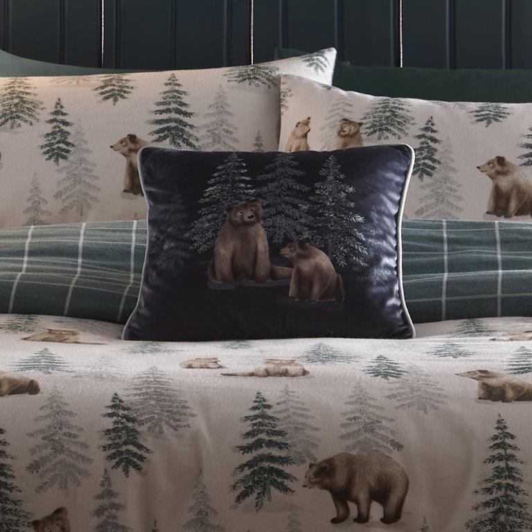 Dreams & Drapes Bear Walks Cushion 43cm - Teal