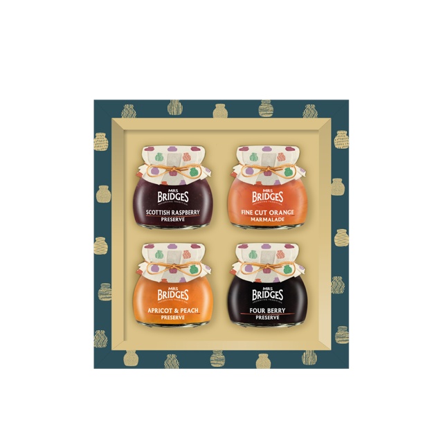 Mrs Bridges 4 Jar Set Green & Gold 452g