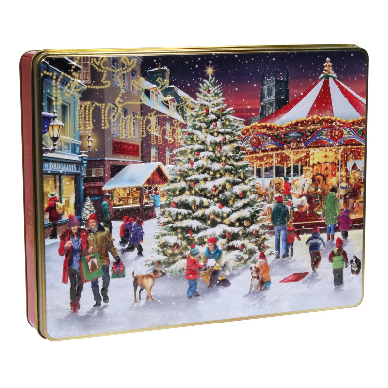 Grandma Wilds Embossed Giant Xmas Market Scene 600g