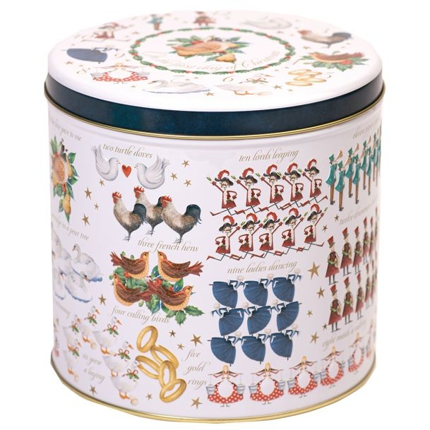 Farmhouse Biscuits 12 Days Of Christmas Assortment Barrel Tin 450g