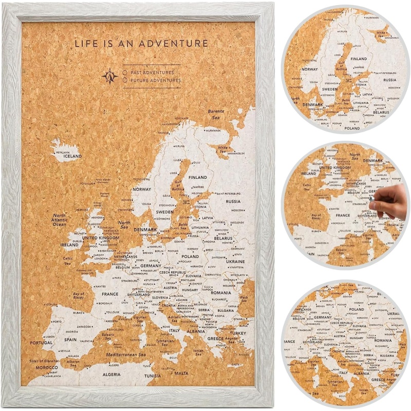 Xystos Travel Map Europe Small - Grey