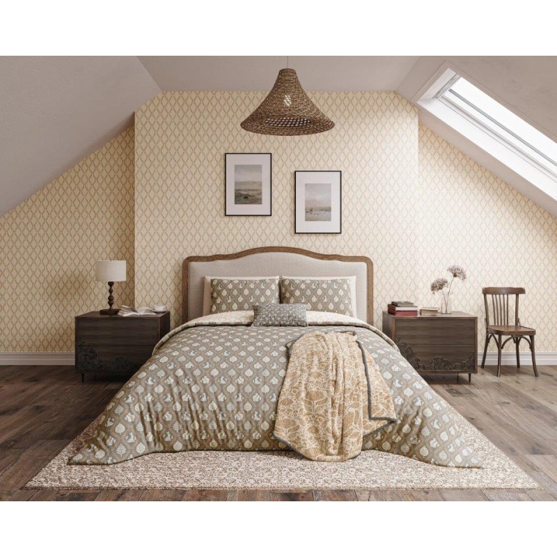 Helena Springfield Woodland Trellis Duvet Set - Graphite/Copper