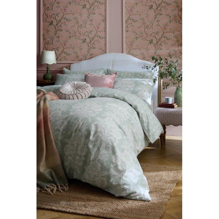 Laura Ashley Green Tatton Duck Egg Duvet Set - Double