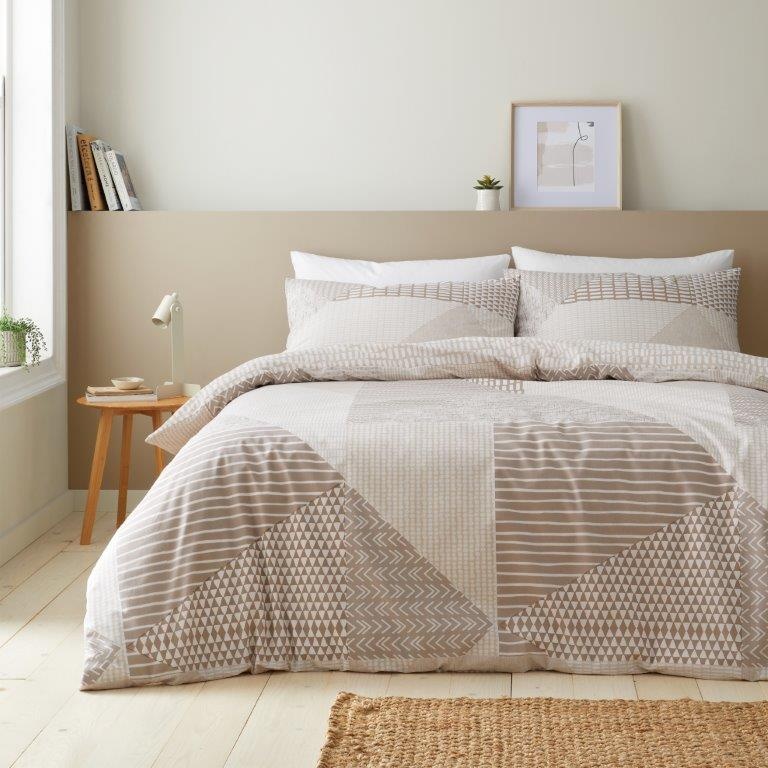 Catherine Lansfield Larsson Geo Duvet Set - Natural