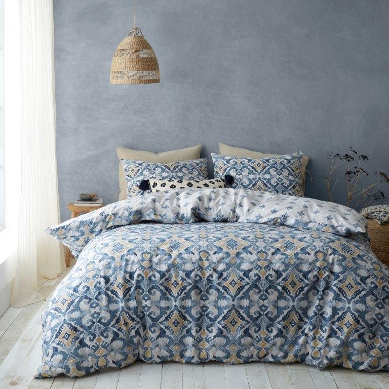 Pineapple Elephant Inara Ikat Indigo Duvet Set - Blue