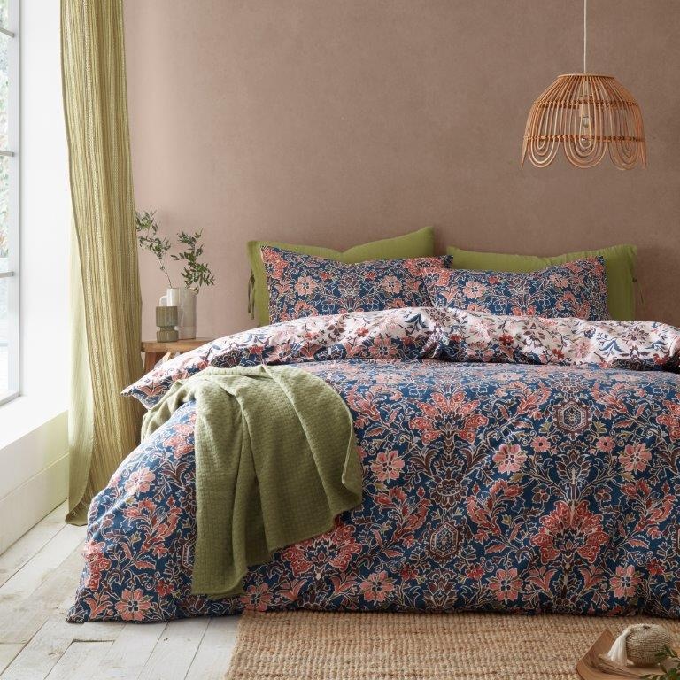 Pineapple Elephant Keera Floral Duvet Set - Navy