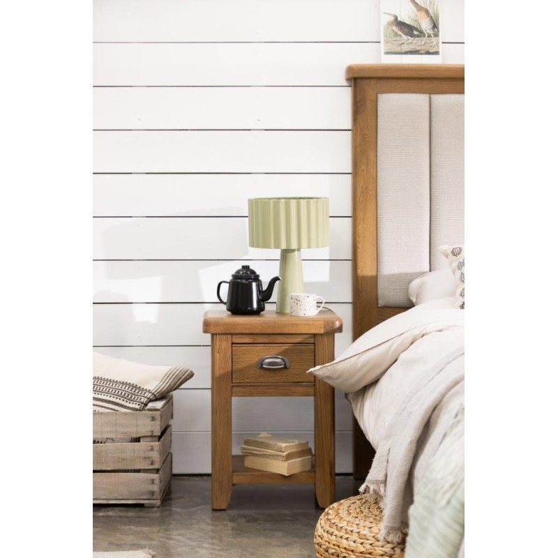 Baker Furniture Juniper 1 Drawer Bedside Table - Smoked Oak