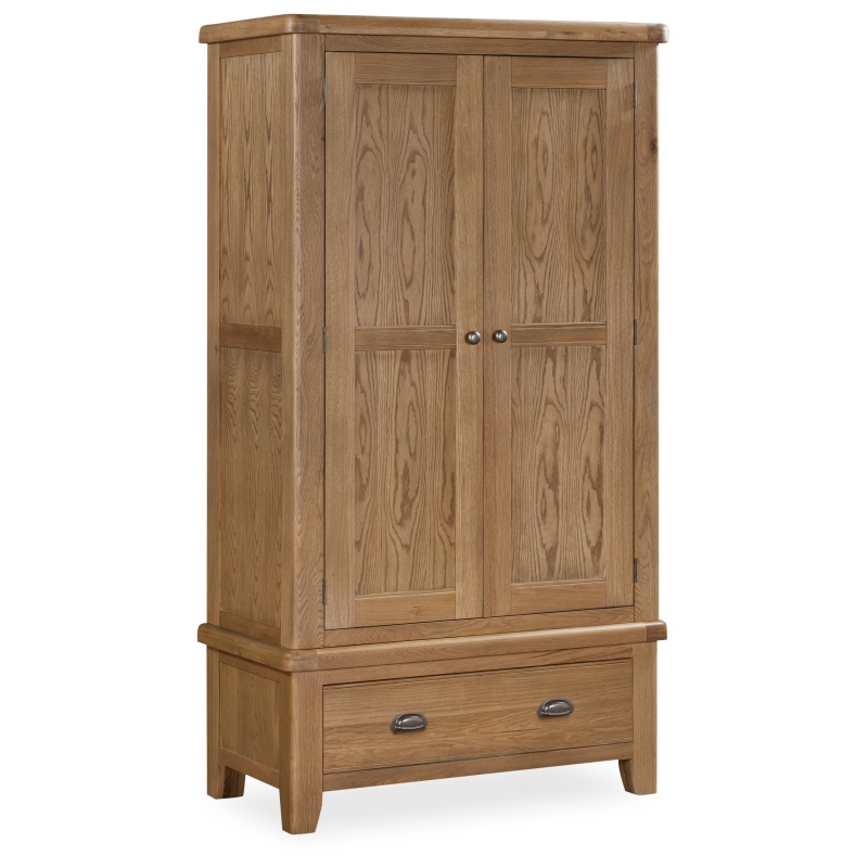 Baker Furniture Juniper Double Wardrobe With Drawer - Smoked Oak