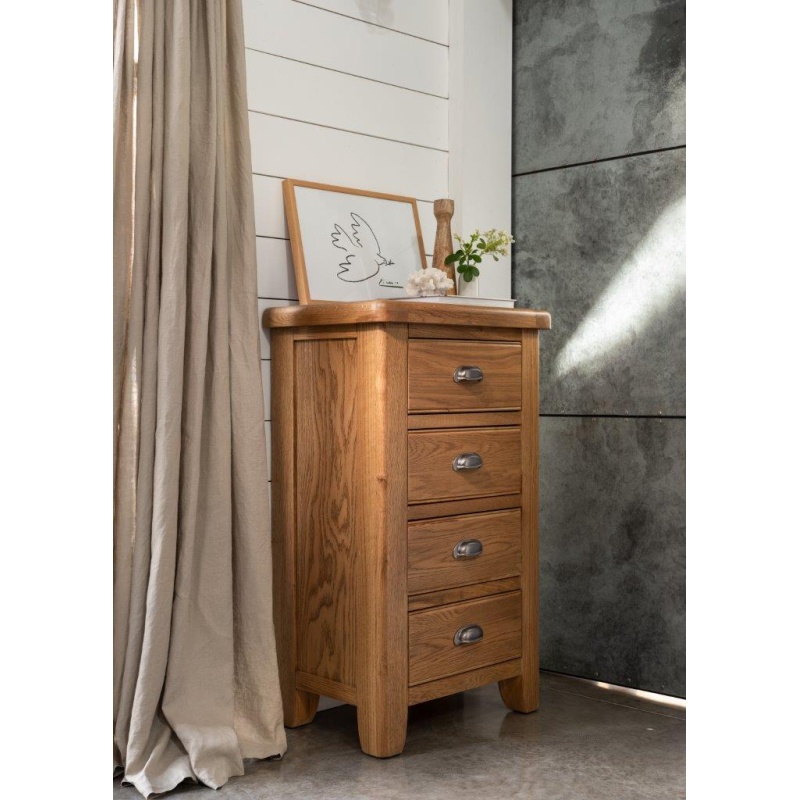 Baker Furniture Juniper 4 Drawer Tall Chest of Drawers - Smoked Oak