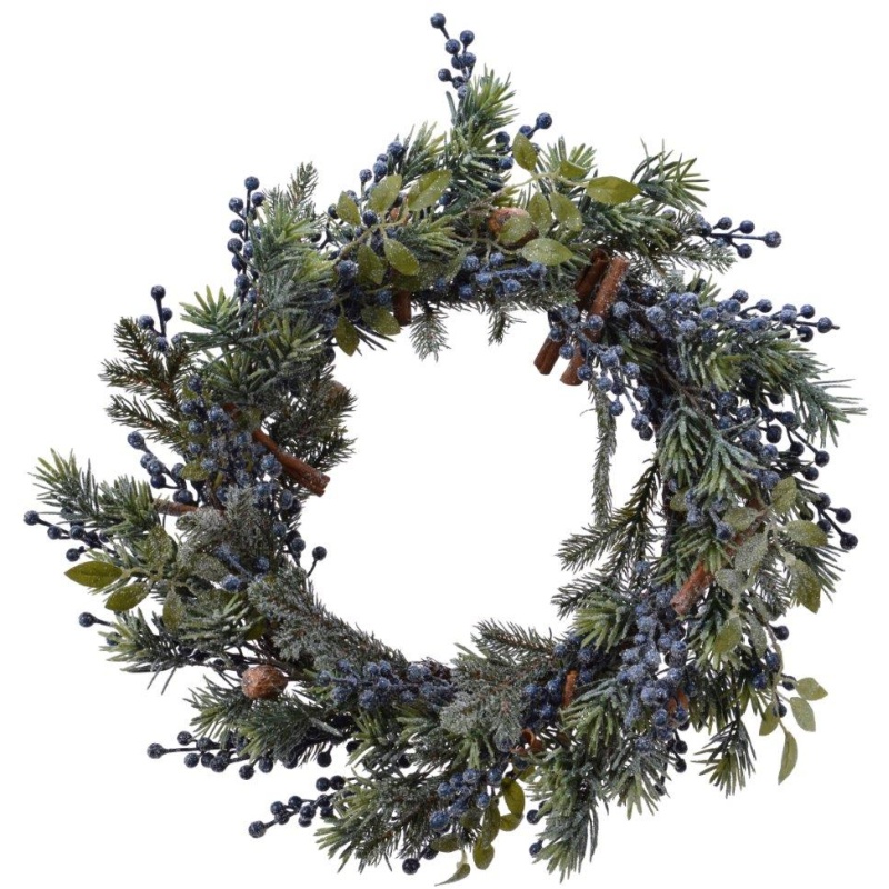 Kaemingk Kaemingk Blue Berry Wreath Frosted - 60cm