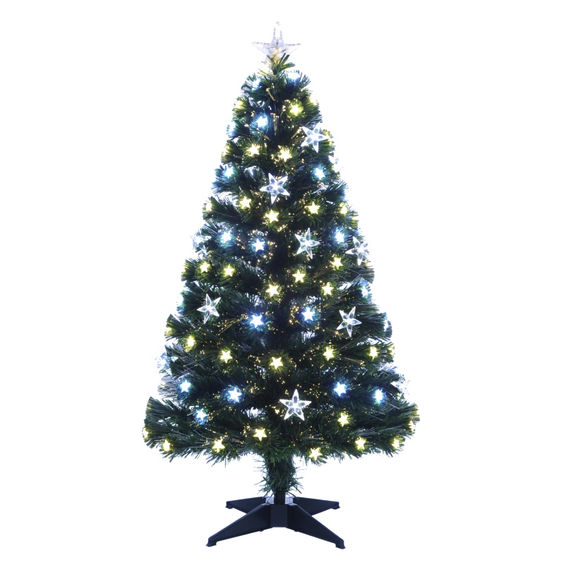 Festive Festive White & Warm White Fibre Optic Christmas Tree - 90cm