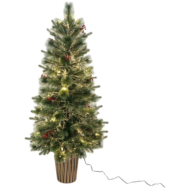Festive Festive Berwick Fibre Optic Pine Christmas Tree In Pot - 120cm