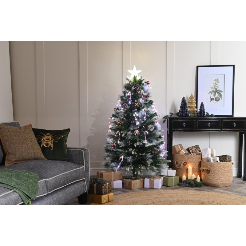 Festive Festive Candy Cane Fibre Optic Christmas Tree - 90cm