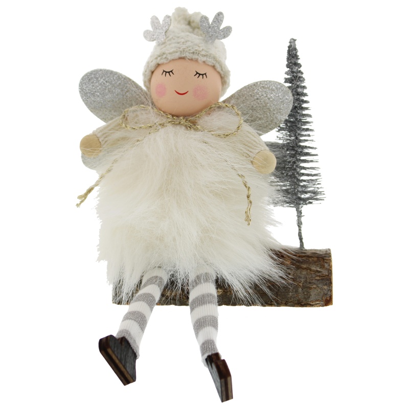 Festive White Fairy Ornament - 13cm