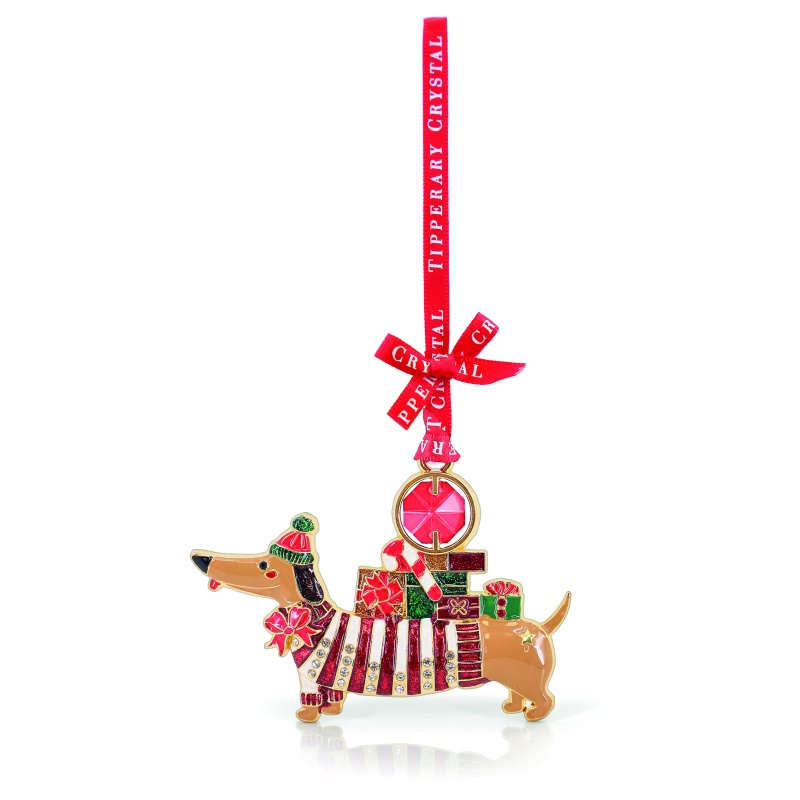 Tipperary Crystal Dog Gem Christmas Tree Decoration