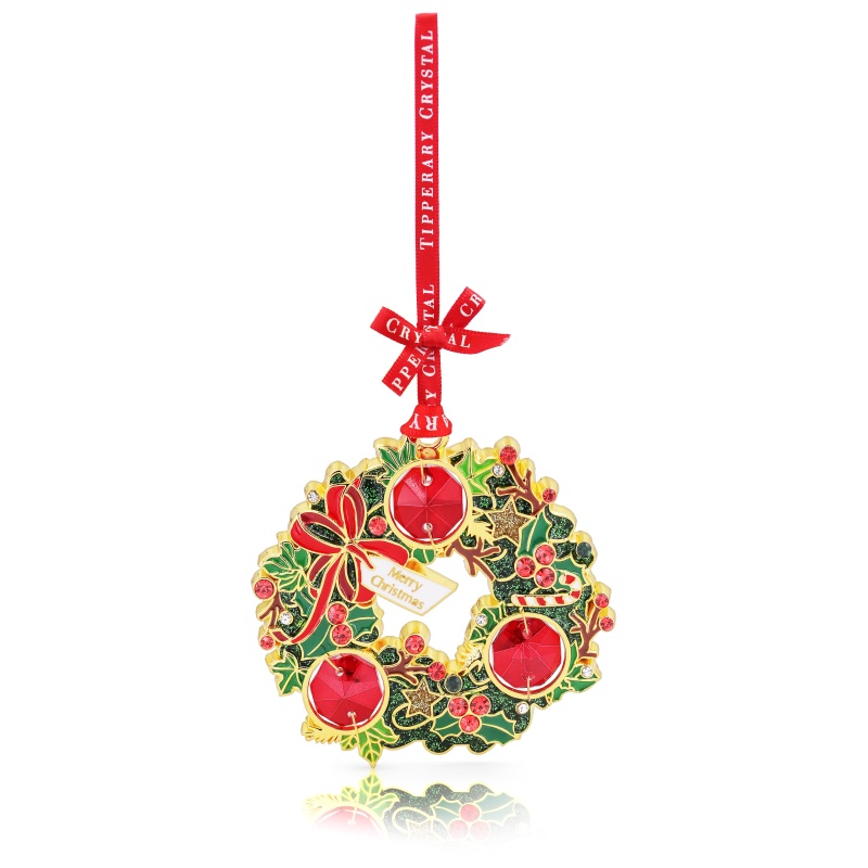 Tipperary Crystal Christmas Wreath Gem Christmas Tree Decoration