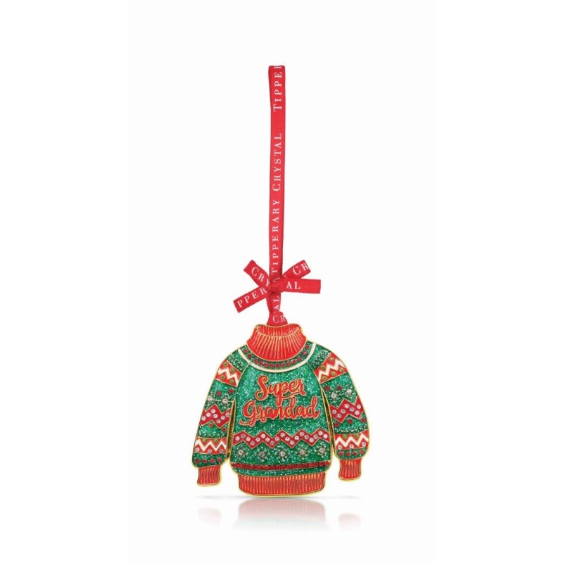 Tipperary Crystal Loved Ones Super Grandad Christmas Tree Decoration