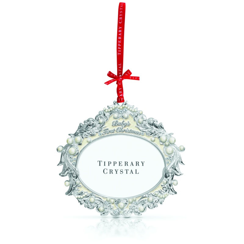 Tipperary Crystal Pearl 1st Christmas Frame Christmas Tree Decoration