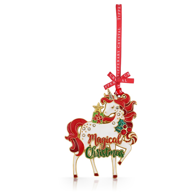 Tipperary Crystal Sparkle Unicorn Christmas Tree Decoration