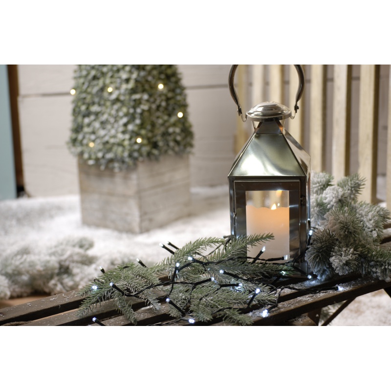 Festive 400 Battery Timer String Lights -White