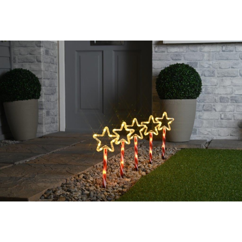 Festive Set of 5 Candy Cane Star Pathfinders