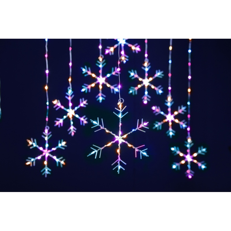 Festive Snowflake Curtain Light 120cm - Aurora