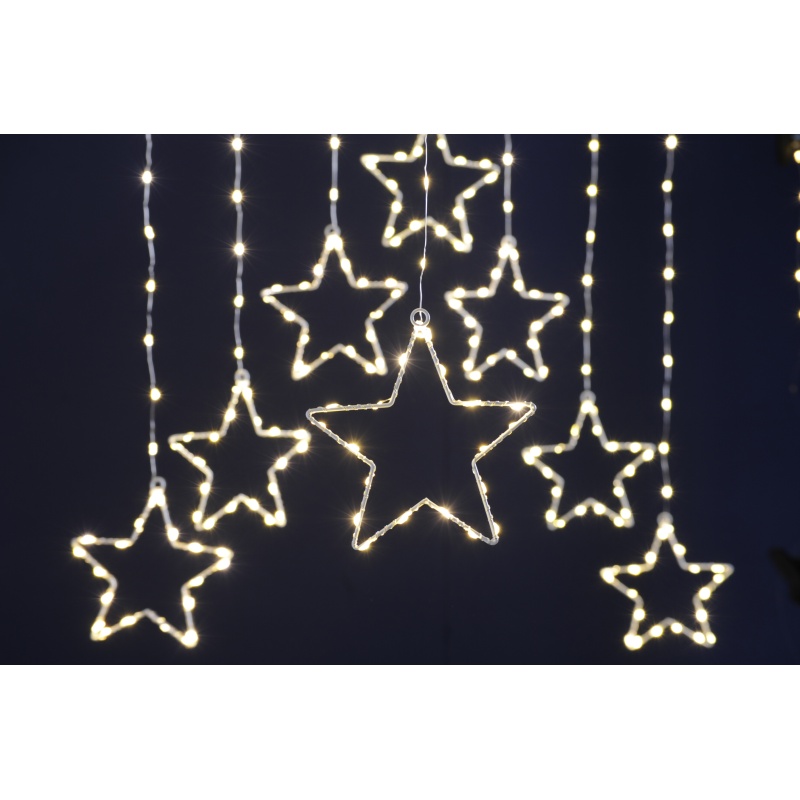 Festive Star Curtain Light 120cm - Warm White