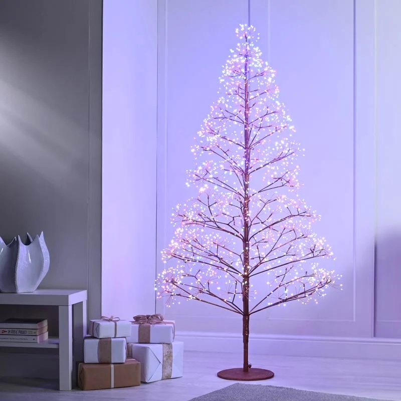 Festive Festive Lit Colour Changing Starburst Twig Tree - 150cm