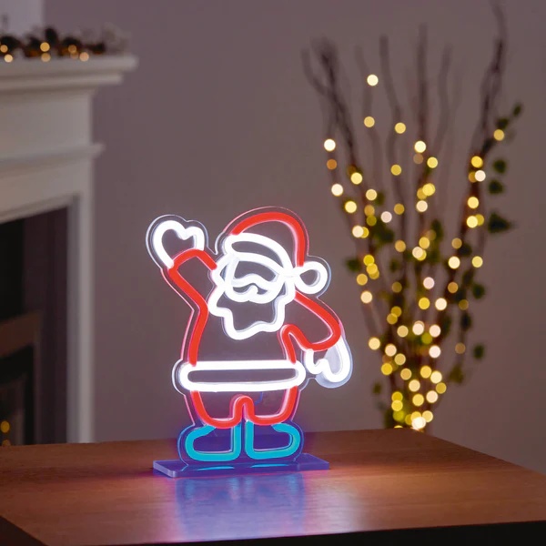 Premier Santa Design Table Top Lit Neon Sign - 25cm