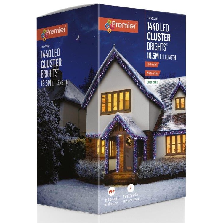 Premier 1440 LED Cluster with Timer Enchanted 18.6m - Multicolour