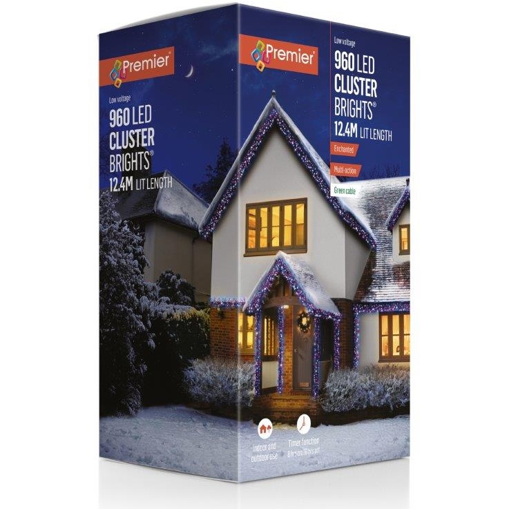 Premier 960 LED Cluster with Timer Enchanted 12.4m -Multicolour