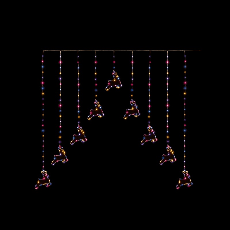 Premier FlexiBright Reindeer Curtain Rainbow 1.2m - Multicolour