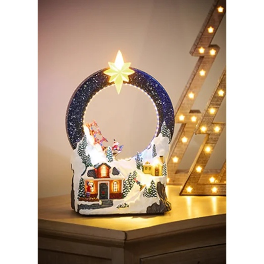 Premier Lit Village with Looping Santa Sleigh - 29cm