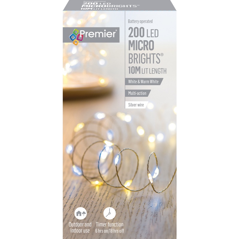 Premier 200 MicroBrights 10m - White & Warm White