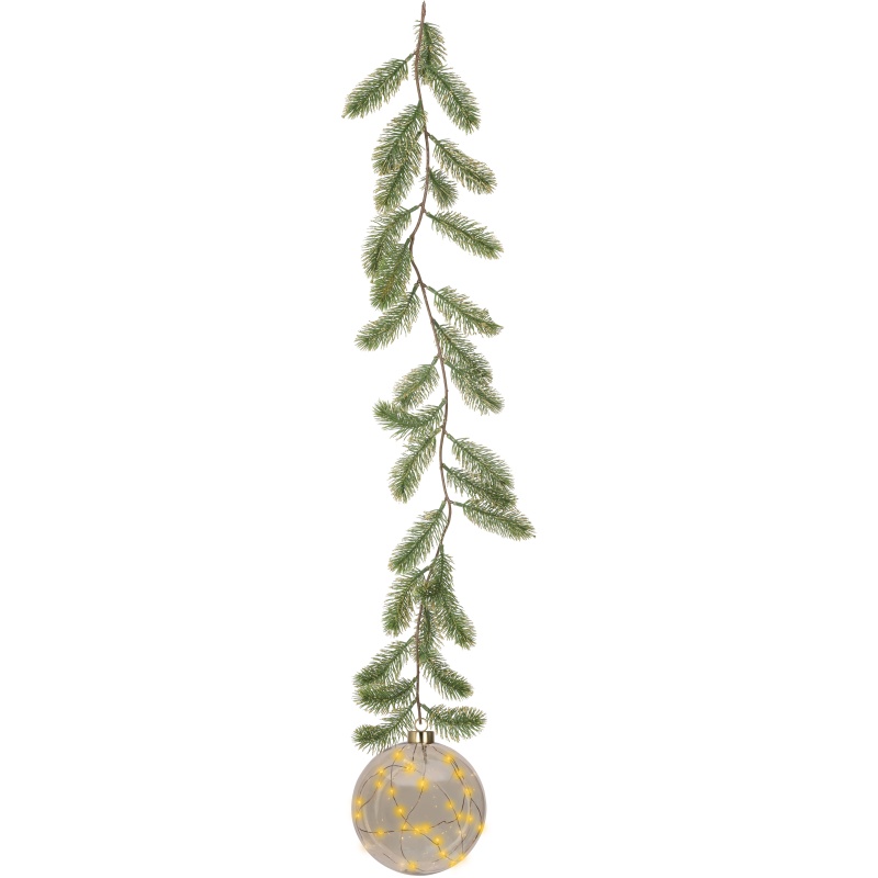 Lumineo Micro LED Glass Ball & Foliage Light 14cm - Amber