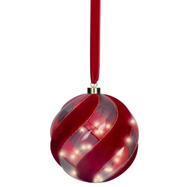 Lumineo Micro LED Glass Ball Light 20cm - Red