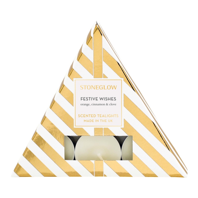 Stoneglow Stoneglow Festive Wishes Orange, Cinnamon & Clove Fragranced Tealights - Pack of 6
