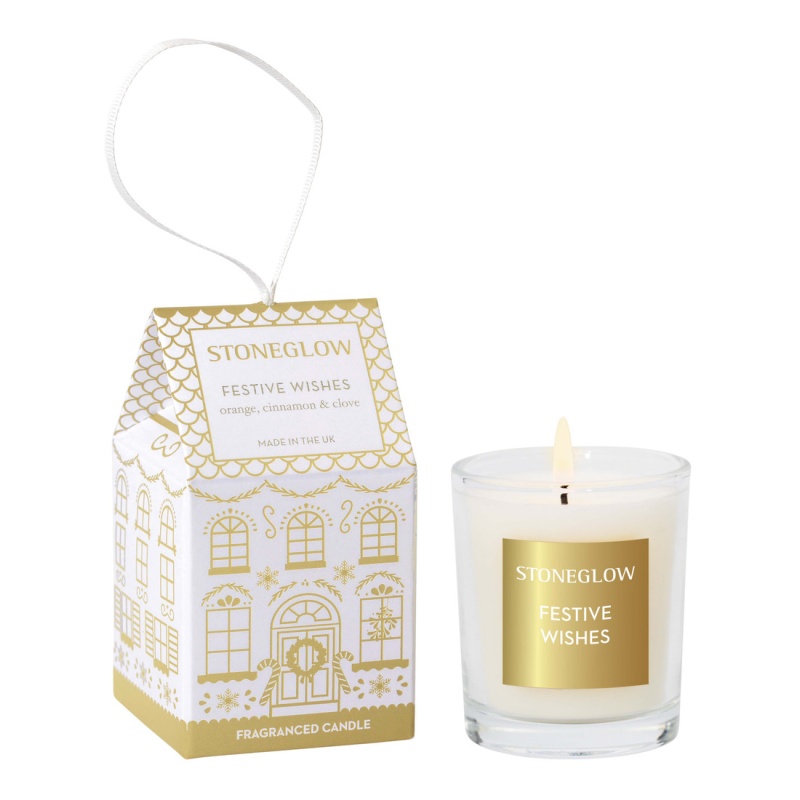 Stoneglow Stoneglow Festive Wishes Orange, Cinnamon & Clove Scented Candle - Votive