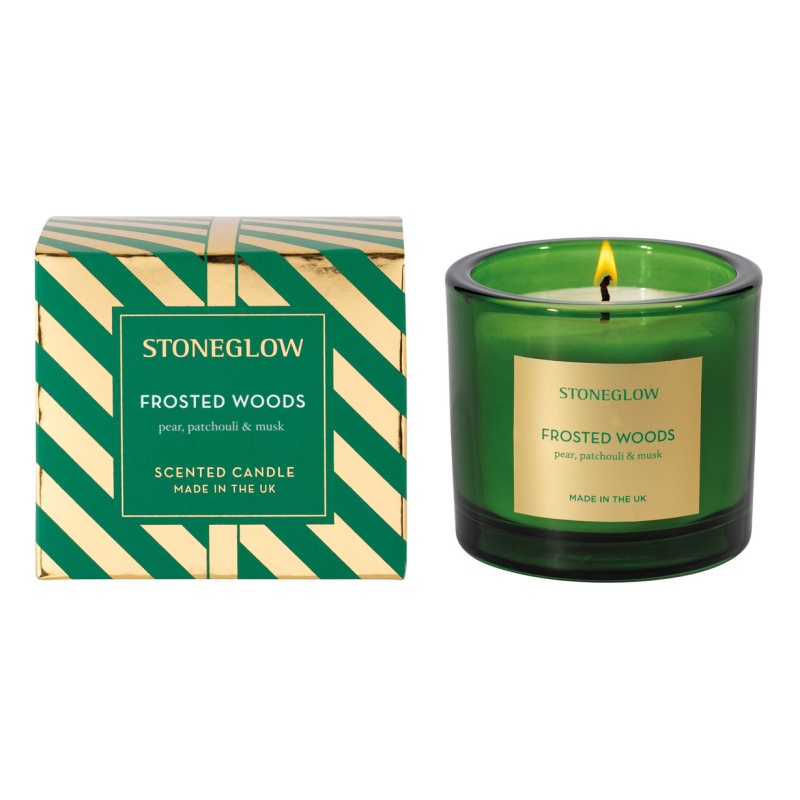 Stoneglow Stoneglow Frosted Woods Pear, Patchouli & Musk Scented Candle - 210g