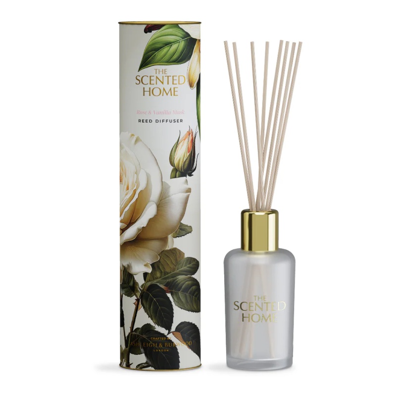Ashleigh And Burwood White Scented Home Rose And Vanilla Musk Reed Diffuser - 150Ml