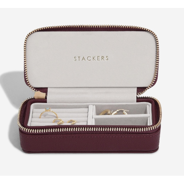 Stackers Burgundy Medium Travel Jewellery Box