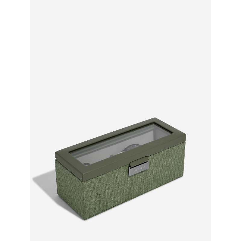 Stackers Watch Box 4 Piece - Green Canvas