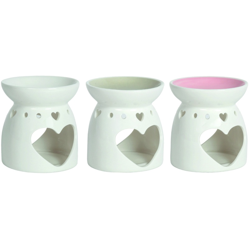 Aromatize Heart Wax Melter 10cm (3 Pack) - Pink, White, Grey