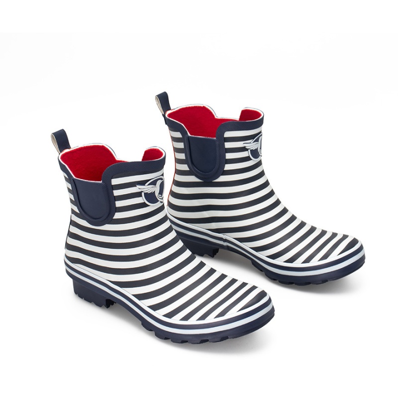 Rouchette Rouchette Bristol Meadow Ankle Wellies - Blue/White