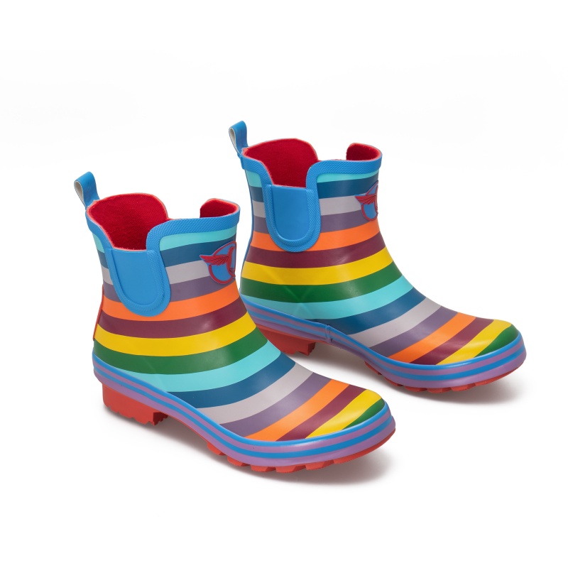 Rouchette Rainbow Meadow Ankle Wellies - Multi