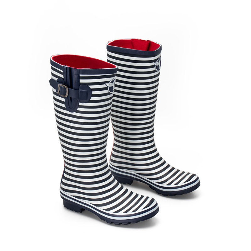 Rouchette Rouchette Bristol Tall Wellies - Blue/White
