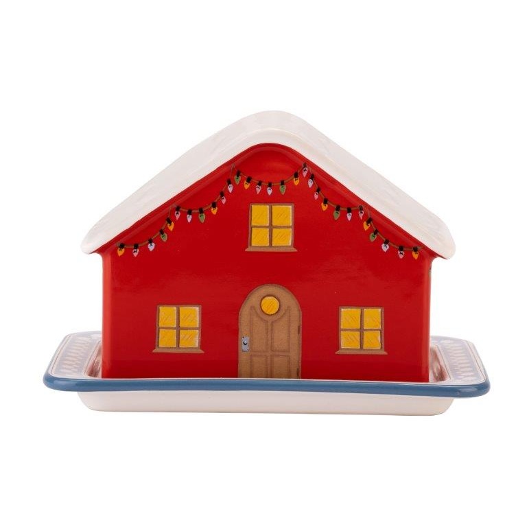 Cath Kidston Cath Kidston Christmas House Butter Dish