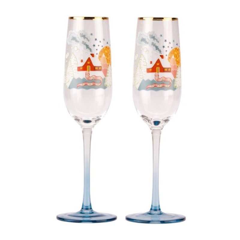 Cath Kidston Cath Kidston Christmas Journey Champagne Flutes - Set of 2