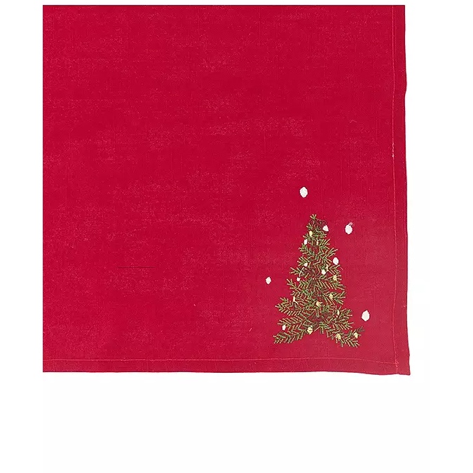Peggy Wilkins Little Tree Christmas Napkin - Red